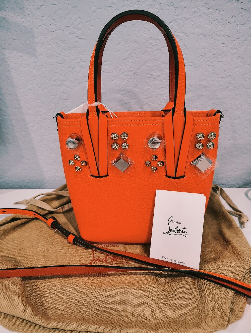 *Brand New* Christian Louboutin Mini Cabata Neon Orange